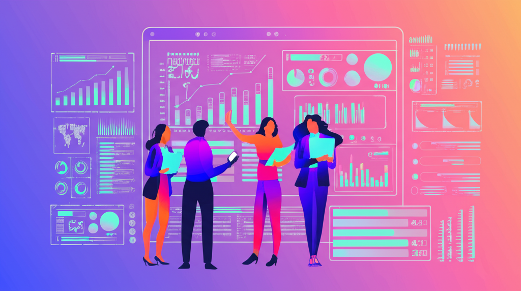 Team of professionals working on digital branding